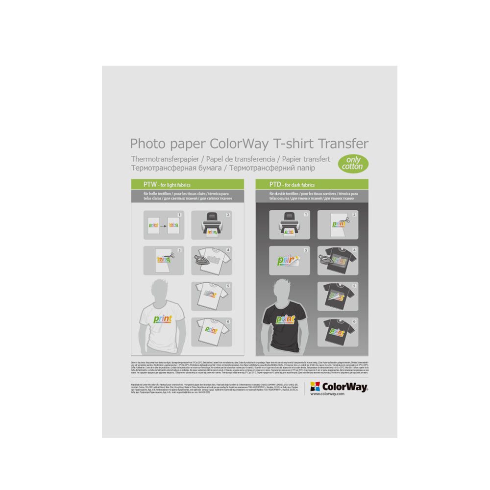ColorWay fotópapír, vasalható (póló-transzfer) 120 g/m², A4, 5 lap