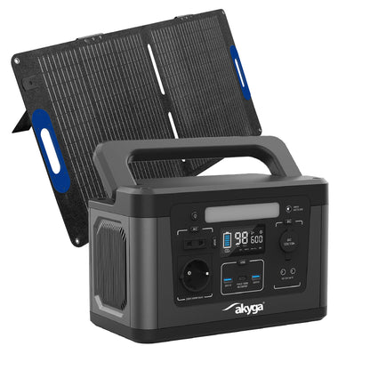 Hordozható erőmű napelemmel AK-PS-05 600W / 461Wh