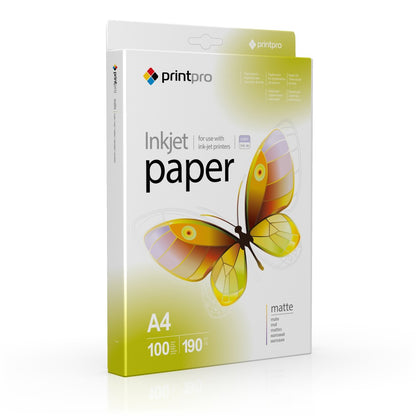 PrintPro fotópapír, matt 190 g/m², A4, 100 lap