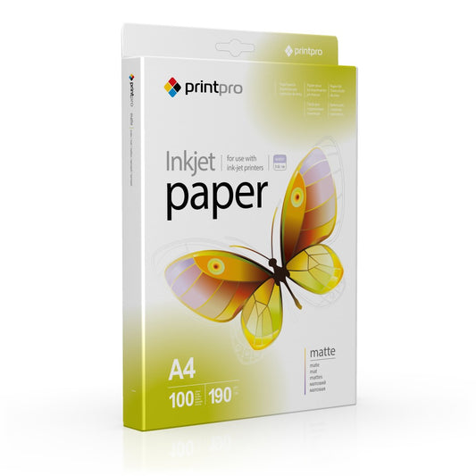 PrintPro fotópapír, matt 190 g/m², A4, 100 lap