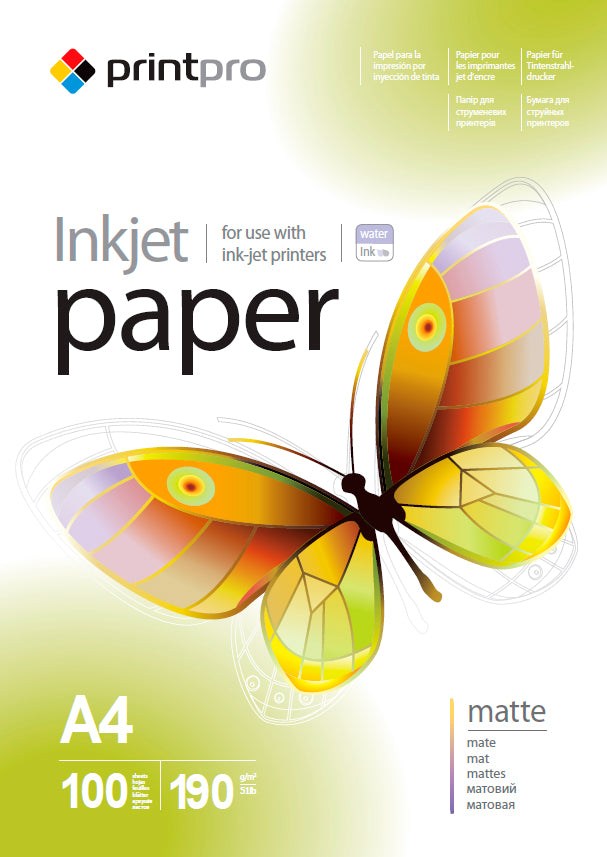 PrintPro fotópapír, matt 190 g/m², A4, 100 lap