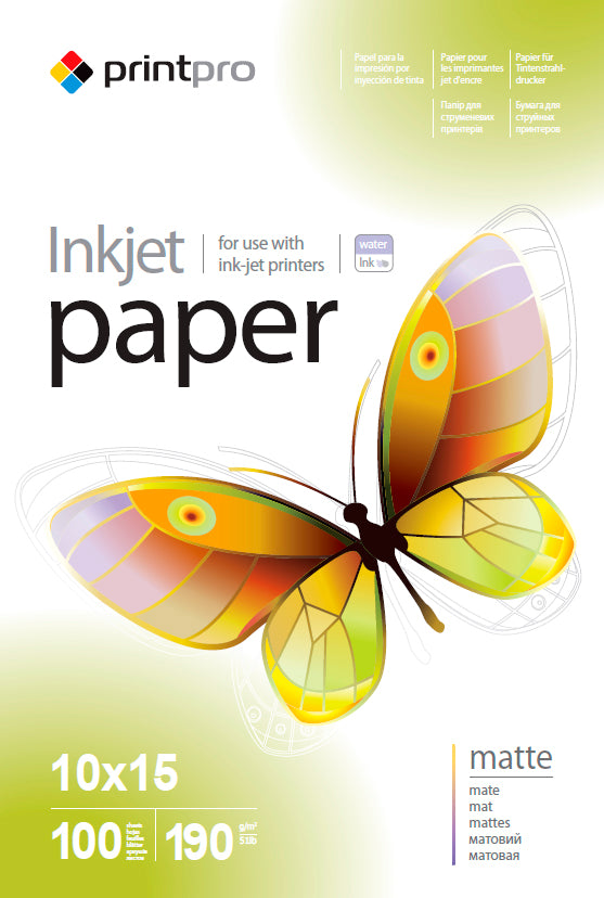 PrintPro fotópapír, matt 190 g/m², 10x15, 100 lap