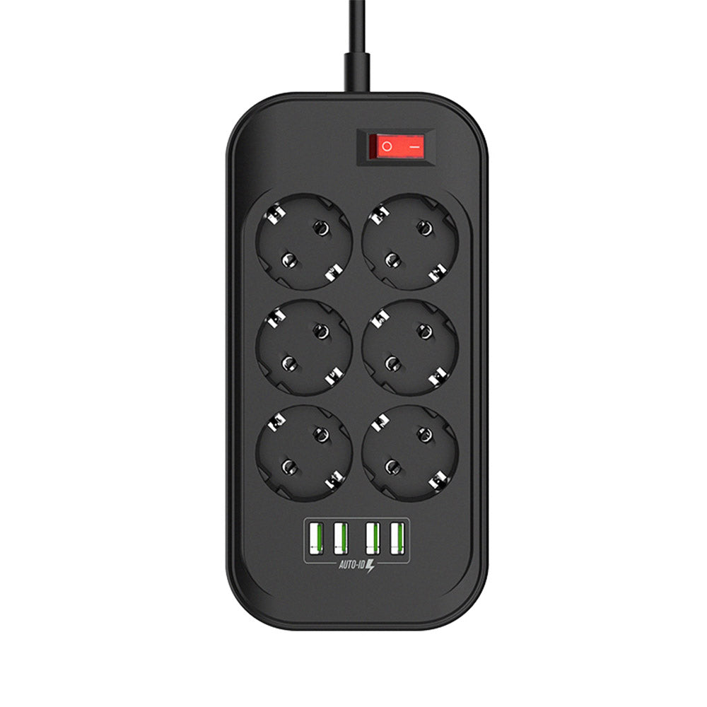 ColorWay Power soсket СolorWay 6 euro sockets/4 USB fekete CW-CHE64B