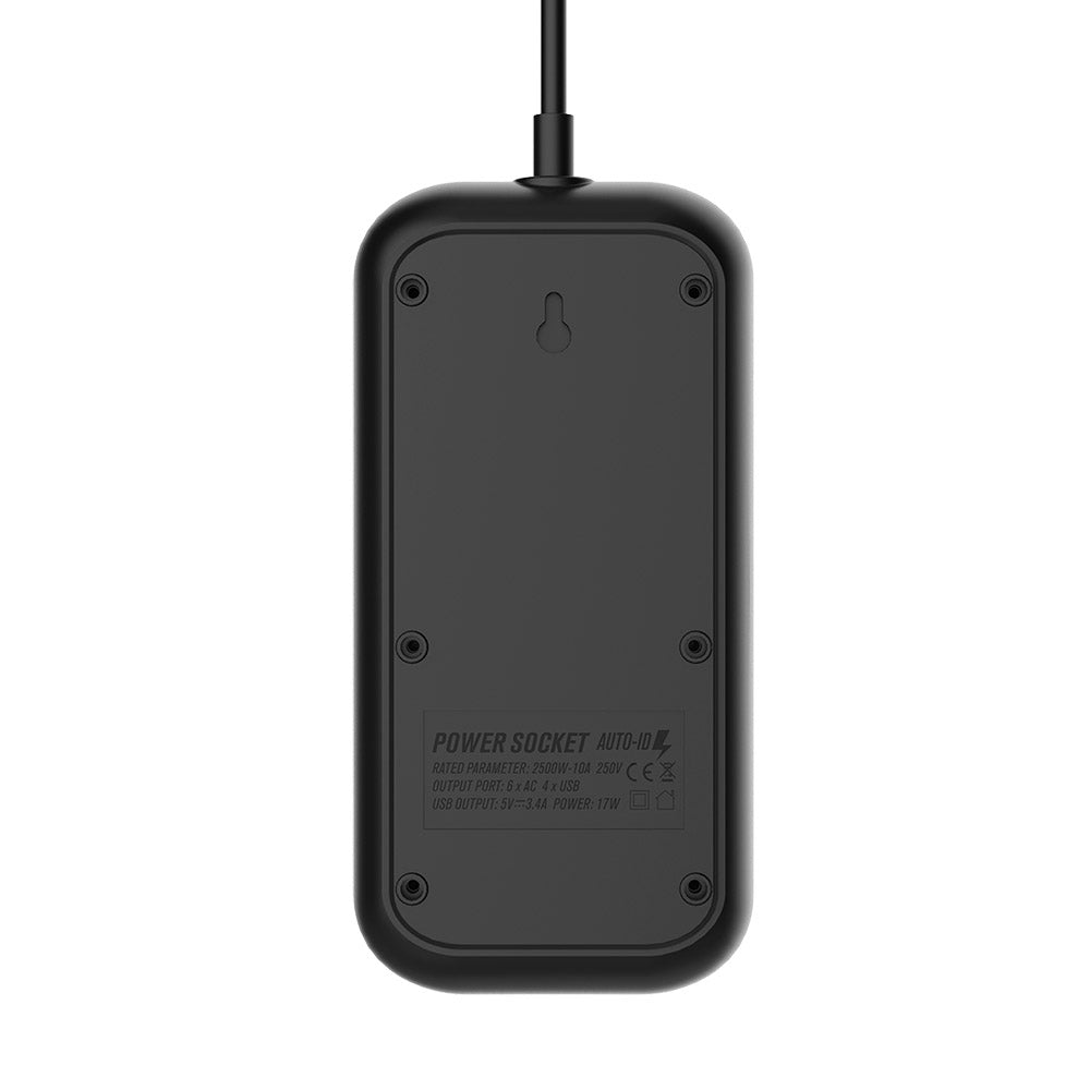 ColorWay Power soсket СolorWay 6 euro sockets/4 USB fekete CW-CHE64B