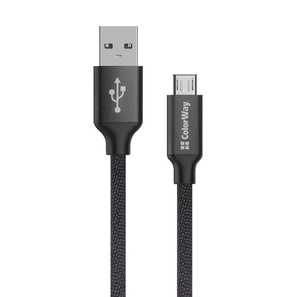 Kábel Colorway USB MicroUSB 2m 2.4A fekete