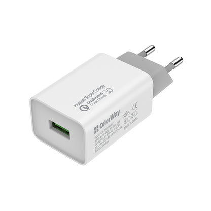 Hálózati töltő ColorWay 1USB Huawei Super Charge/Quick Charge 3.0, 4A (20W) fehér