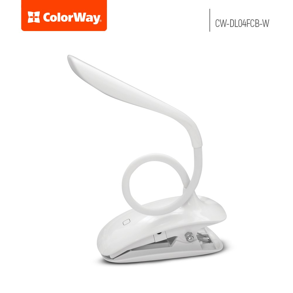LED table Lámpa ColorWay Flexible & Clip with built-in battery fehér fehér