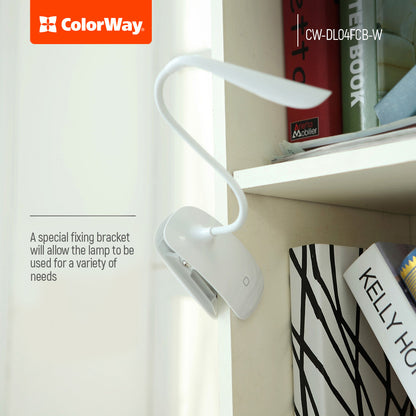 LED table Lámpa ColorWay Flexible & Clip with built-in battery fehér fehér
