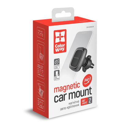 Magnetic car Tartó ColorWay for phone Air Vent-2 (360 ° rotation) szürke