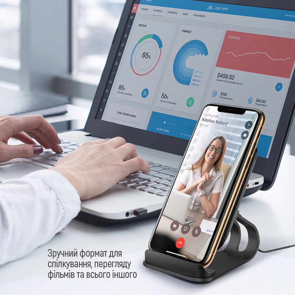 ColorWay Qi Fast Töltő stand for phone Qi 15W fekete