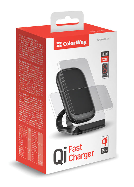 ColorWay Qi Fast Töltő stand for phone Qi 15W fekete