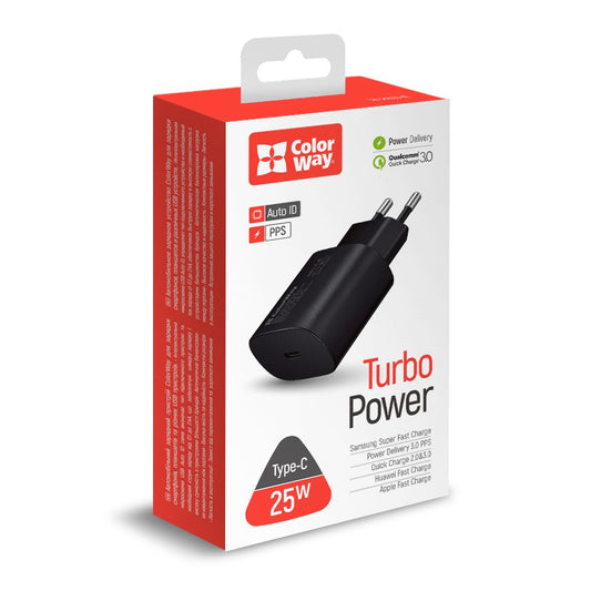 Hálózati töltő ColorWay Power Delivery Port PPS USB Type-C (25W) fekete