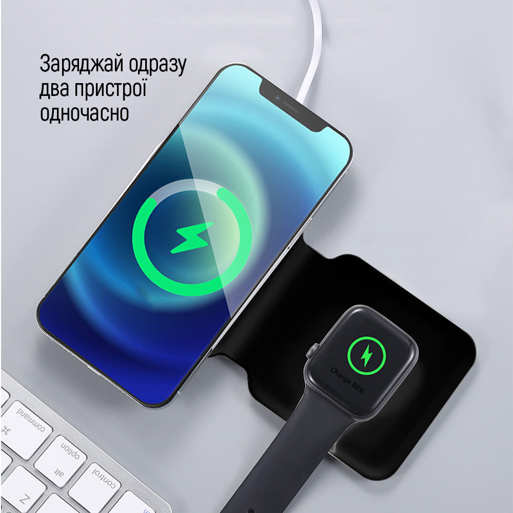 ColorWay Qi Fast Töltő MagSafe Duo Töltő 15W for iPhone fekete