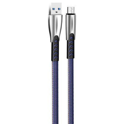 Kábel Colorway USB MicroUSB (zinc alloy) 2.4А 1м kék