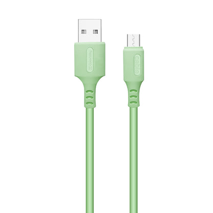 Kábel Colorway USB - MicroUSB (soft silicone) 2.4A 1m zöld