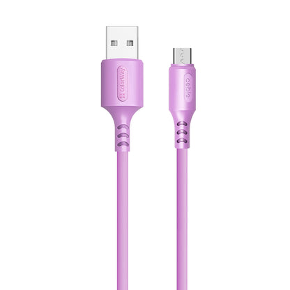 Kábel Colorway USB - MicroUSB (soft silicone) 2.4A 1m lila
