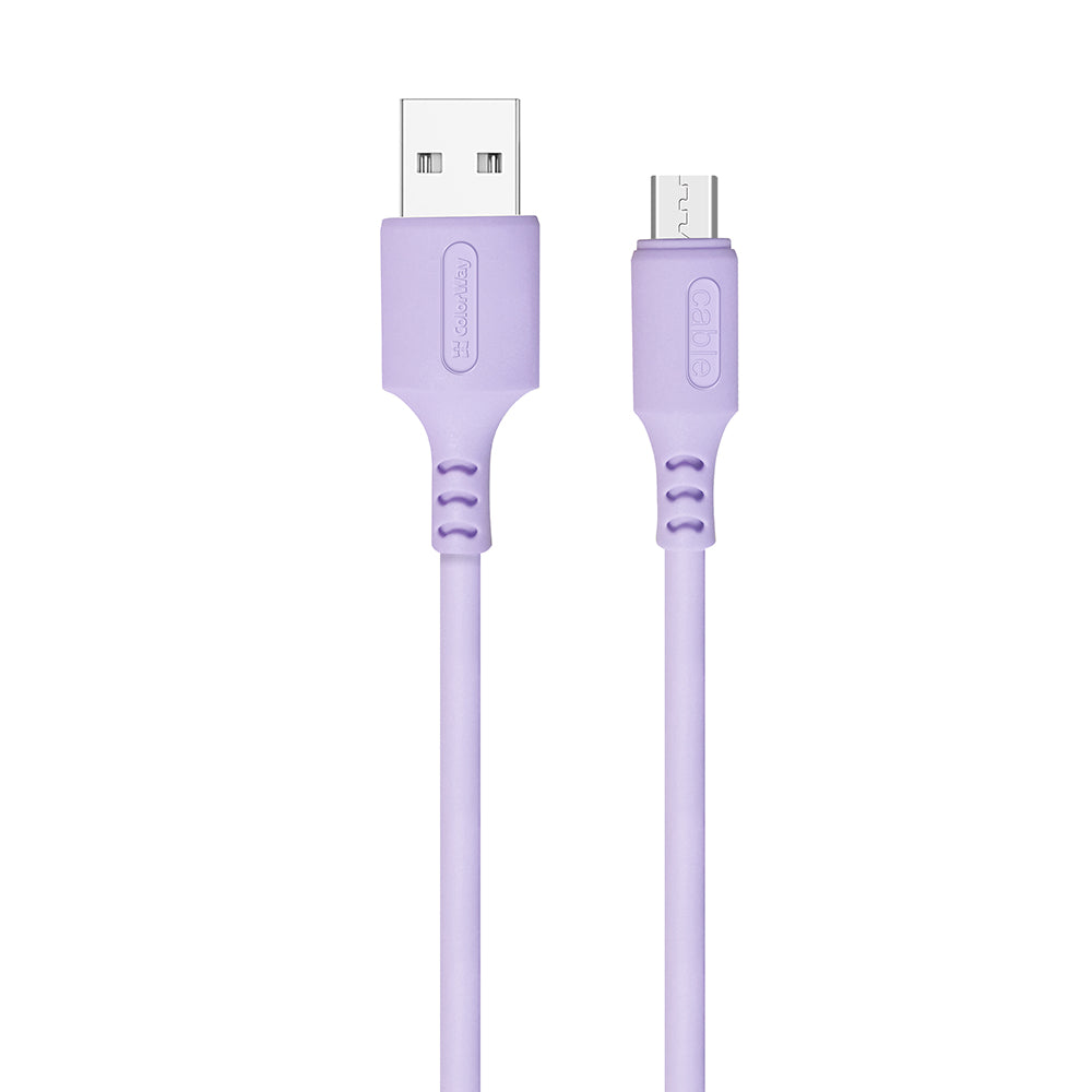 Kábel Colorway USB - MicroUSB (soft silicone) 2.4A 1m lila