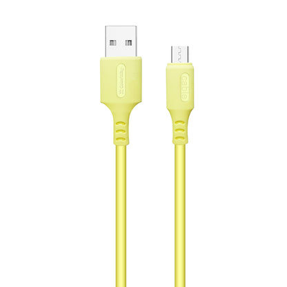 Kábel Colorway USB - MicroUSB (soft silicone) 2.4A 1m sárga