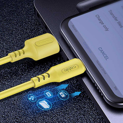 Kábel Colorway USB - MicroUSB (soft silicone) 2.4A 1m sárga
