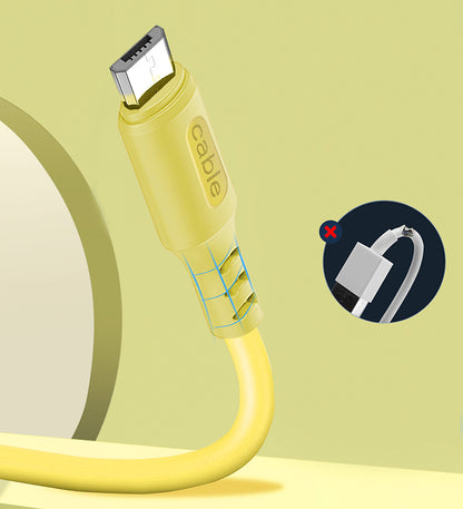 Kábel Colorway USB - MicroUSB (soft silicone) 2.4A 1m sárga