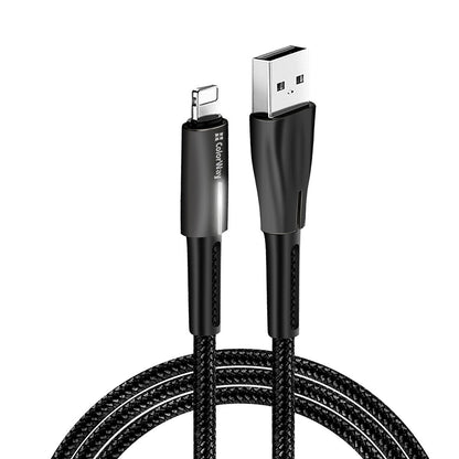 Kábel Colorway USB - Apple Lightning (zinc alloy + led) 2.4А 1м fekete