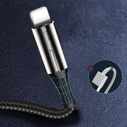 Kábel Colorway USB - Apple Lightning (zinc alloy + led) 2.4А 1м fekete