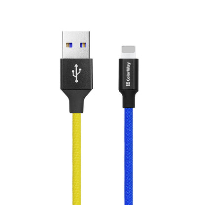 Kábel Colorway USB - Apple Lightning (national) 2.4А 1м kék sárga