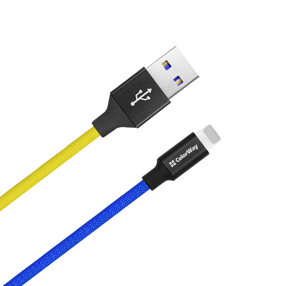 Kábel Colorway USB - Apple Lightning (national) 2.4А 1м kék sárga