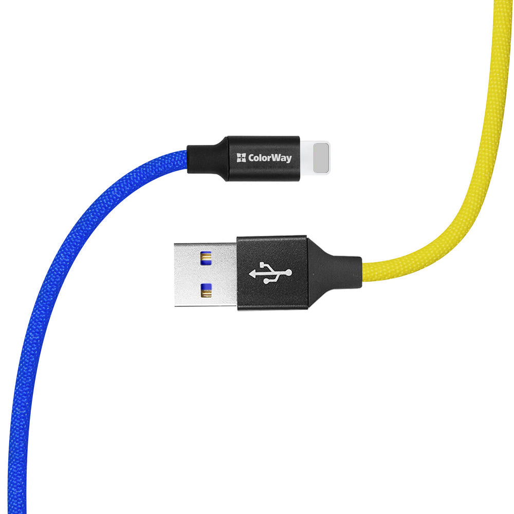 Kábel Colorway USB - Apple Lightning (national) 2.4А 1м kék sárga