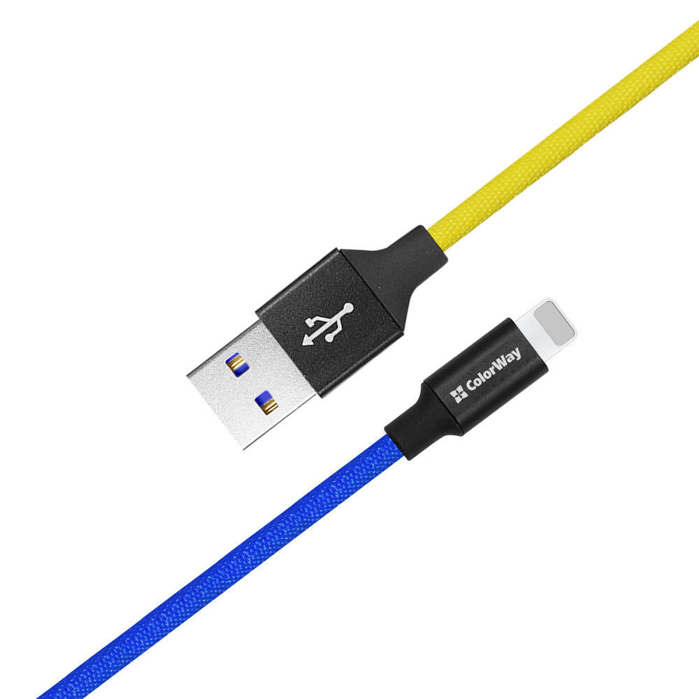 Kábel Colorway USB - Apple Lightning (national) 2.4А 1м kék sárga