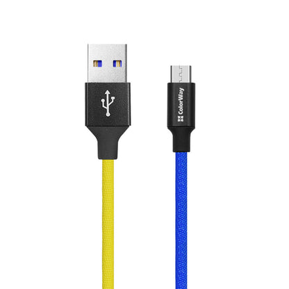 Kábel Colorway USB - MicroUSB (national) 2.4А 1м kék sárga