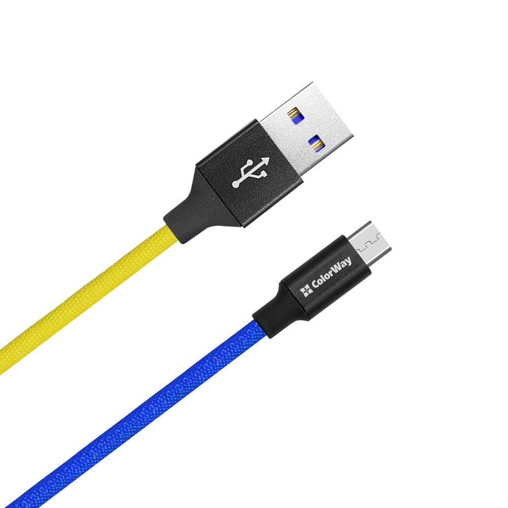Kábel Colorway USB - MicroUSB (national) 2.4А 1м kék sárga