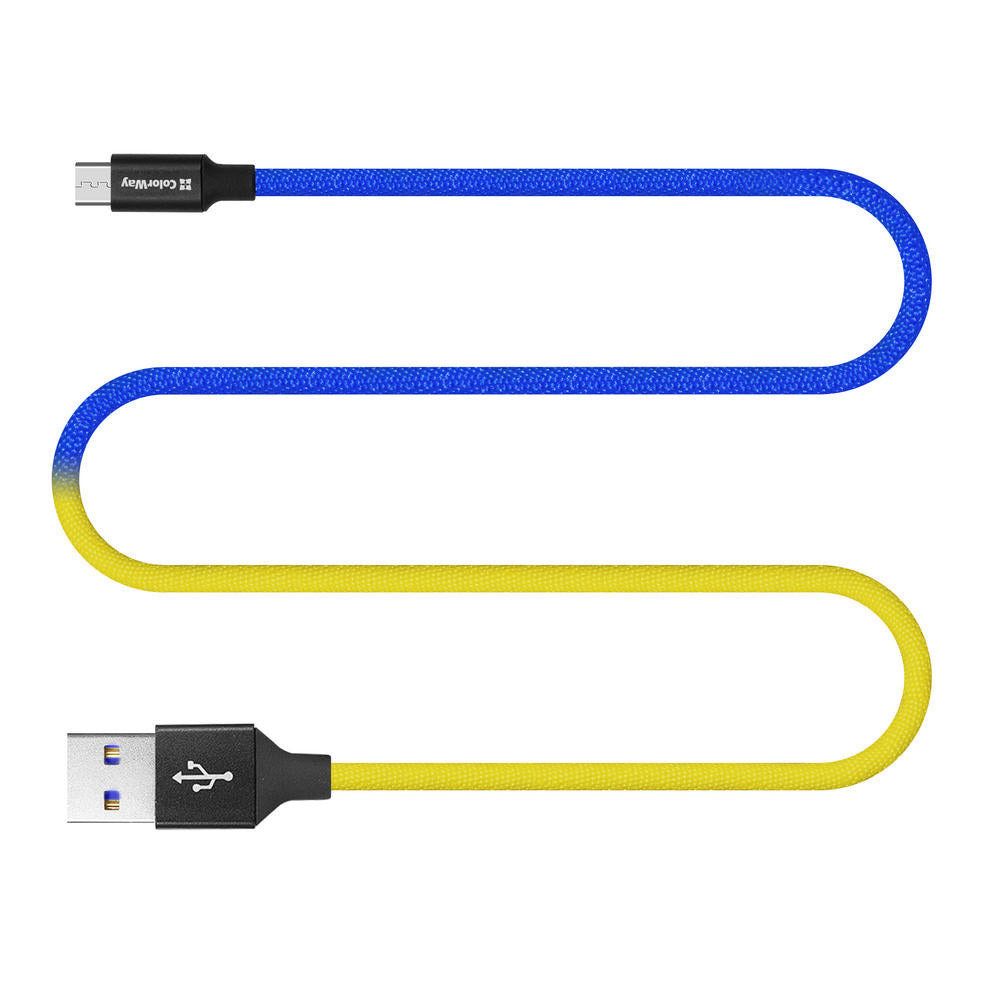 Kábel Colorway USB - MicroUSB (national) 2.4А 1м kék sárga