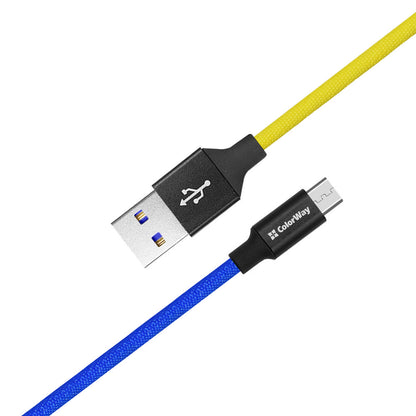 Kábel Colorway USB - MicroUSB (national) 2.4А 1м kék sárga