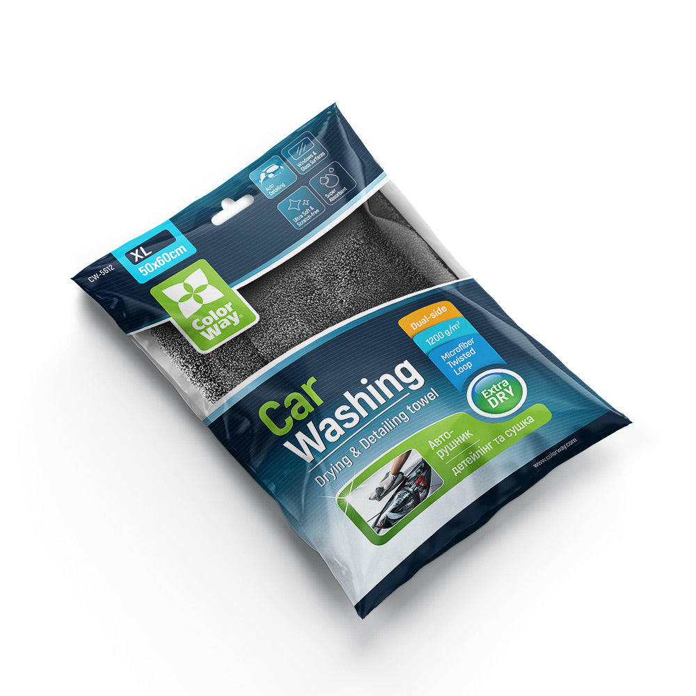 Microfiber ColorWay car universal Extra Dry 1200gsm 50х60см szürke XL