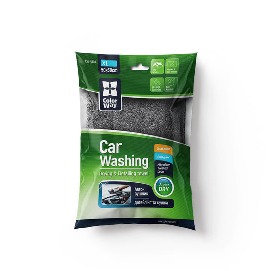 Microfiber ColorWay car universal Extra Dry 800gsm 50х60cm XL sárga-szürke