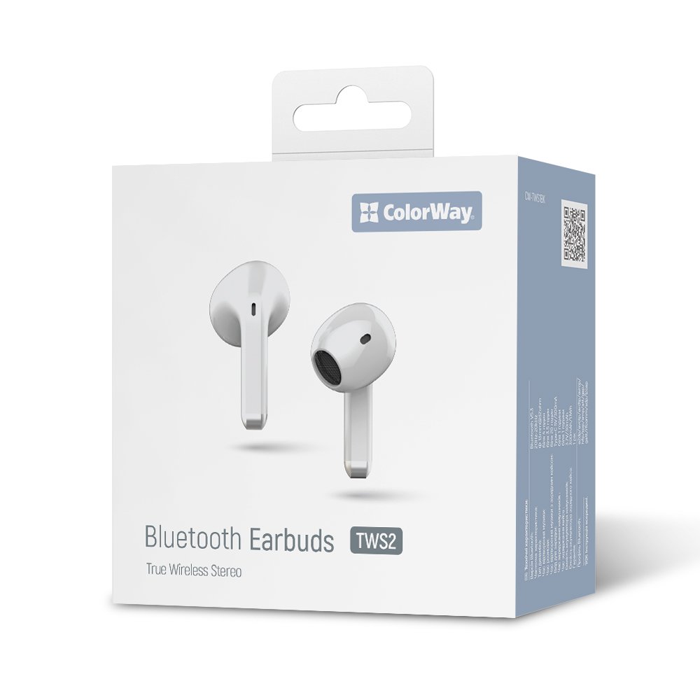 ColorWay Slim Fülhallgató TWS-2 Earbuds fehér
