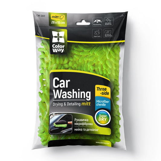 ColorWay microfiber car wash and polish glove, double-sided