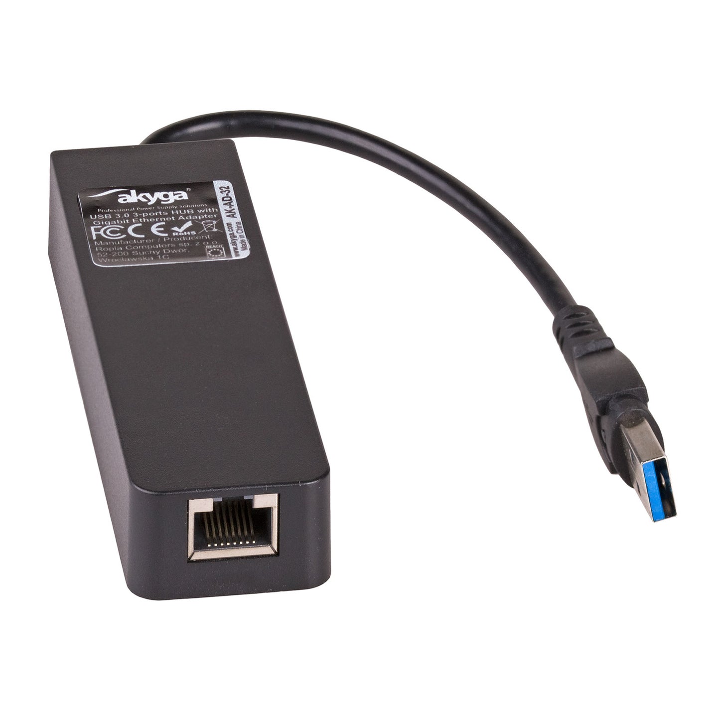 Hub AK-AD-32 USB 3.0 3-port + Ethernet
