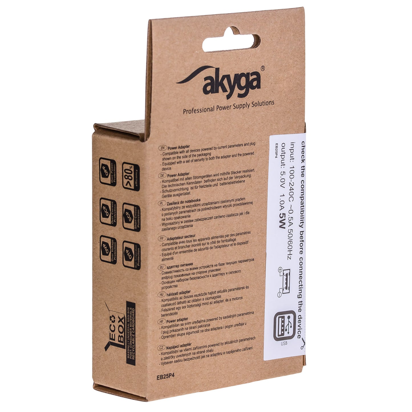 Töltő AK-CH-03BK USB-A 5V / 1A 5W