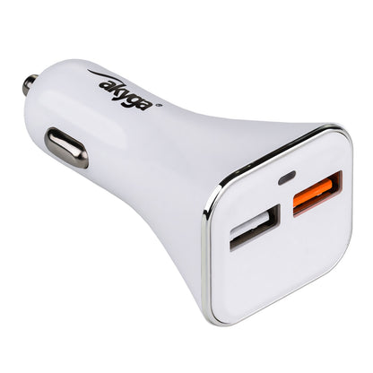Töltő AK-CH-08 2x USB-A 5-12V / max. 3A 18W Quick Charge 3.0