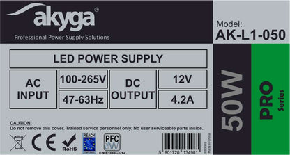 LED tápegység AK-L1-050 12V / 50W