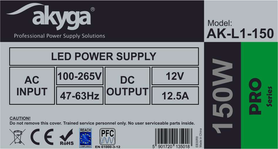 LED tápegység AK-L1-150 12V / 150W