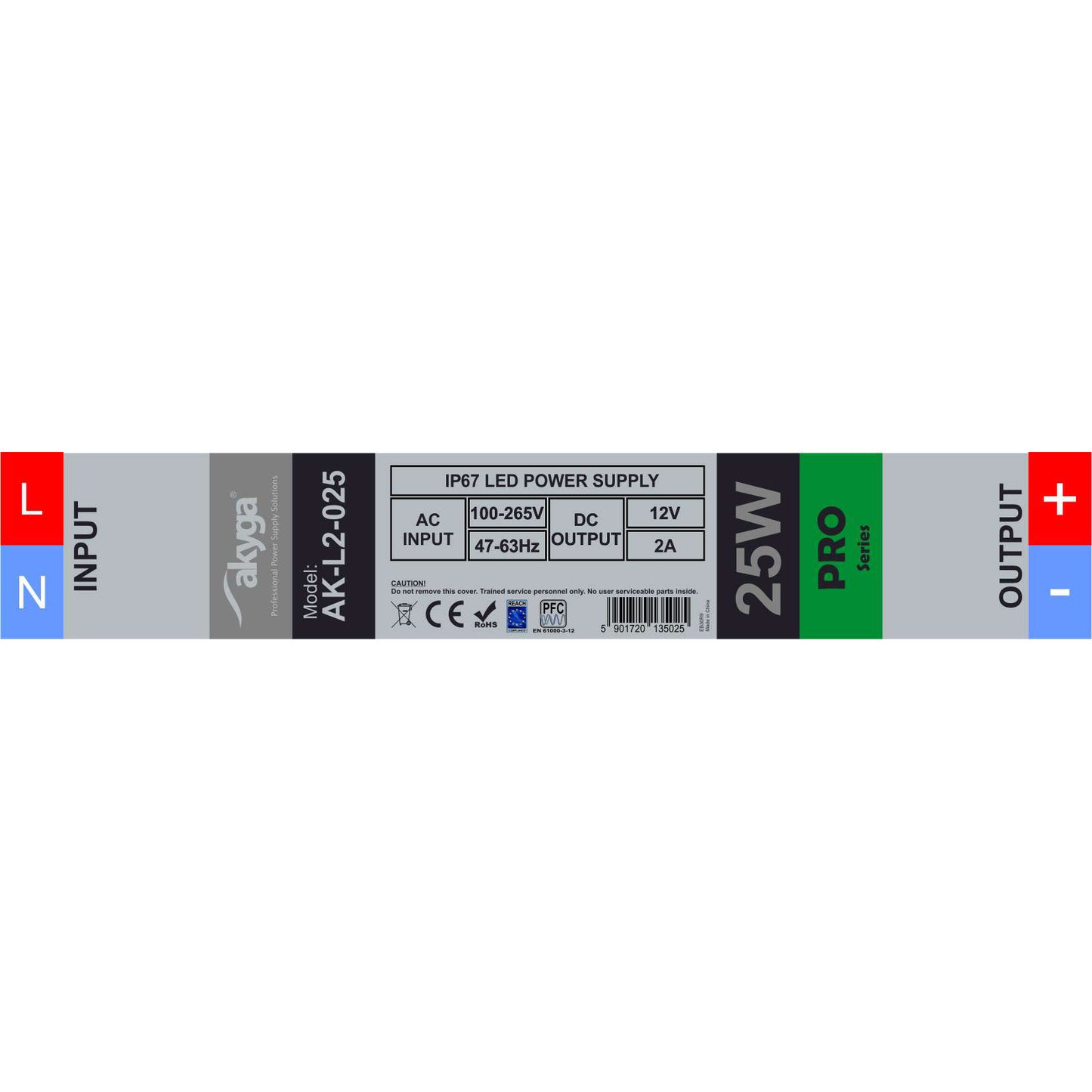 Hermetikus LED IP67 tápegység AK-L2-025 12V / 25W