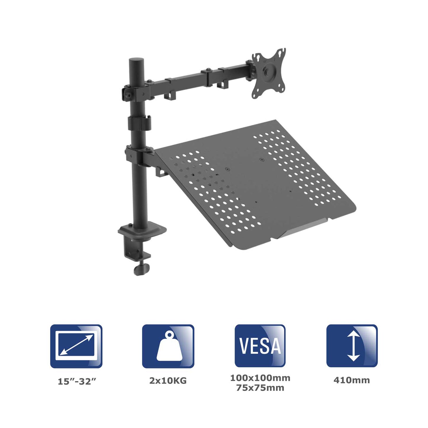 Monitor kar laptop asztallal AK-MB-04 VESA 75x75mm / 100x100mm 15-32” VESA 100x100mm 15-32”