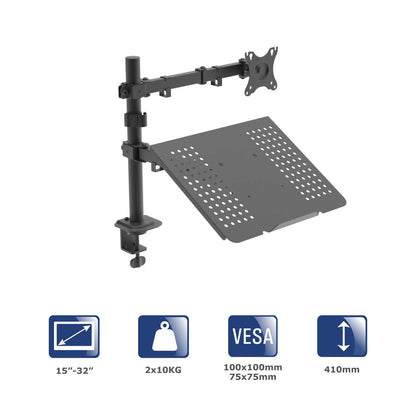Monitor kar laptop asztallal AK-MB-04 VESA 75x75mm / 100x100mm 15-32” VESA 100x100mm 15-32”