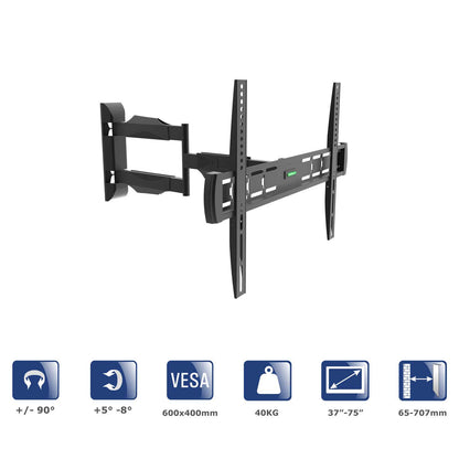 TV fali tartó AK-MB-11 Full Motion Bracket VESA 600x400mm 37-75”