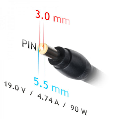 Autós Tápegység AK-ND-37 19V / 4.74A 90W 5.5 x 3.0 mm + pin