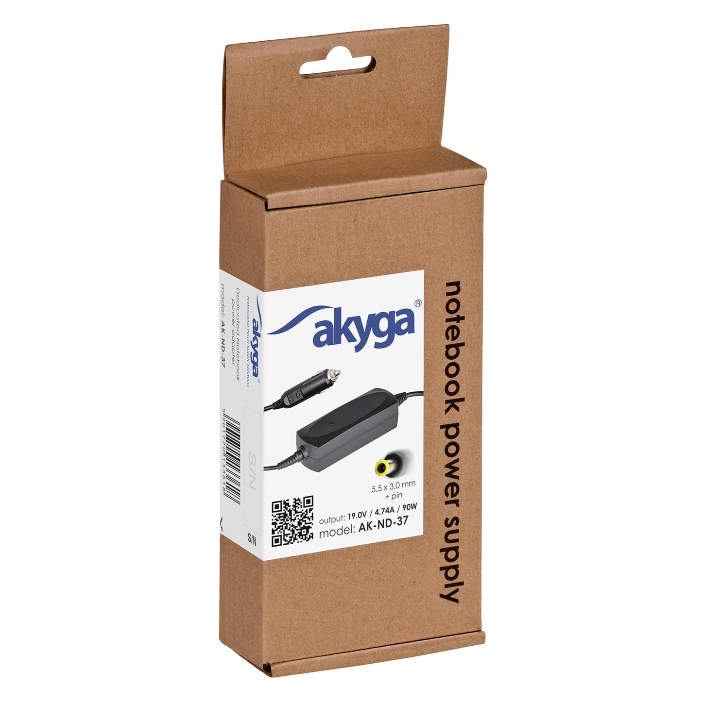 Autós Tápegység AK-ND-37 19V / 4.74A 90W 5.5 x 3.0 mm + pin