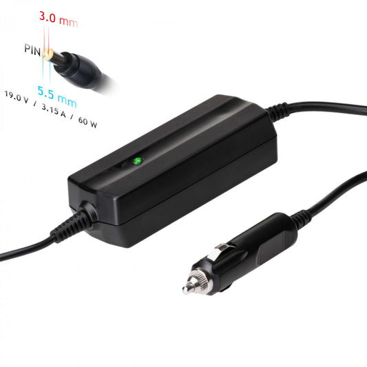 Autós Tápegység AK-ND-38 19V / 3.16A 60W 5.5 x 3.0 mm + pin